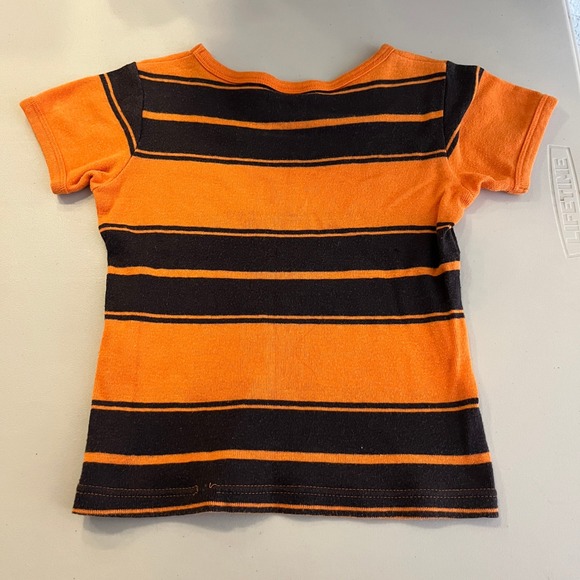 Hysteric Glamour Mini‎ Striped Orange Black Graphic Tee Shirt Women - Picture 6 of 9